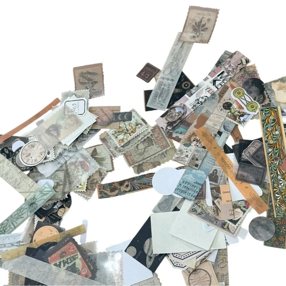 Junk Journal Bundle Assorted Crafting Scrapbook Supplies Stickers Ephemera.